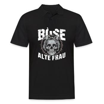 Motorrad Biker Lady Sarkasmus Böse alte Frau - Männer Poloshirt - Schwarz - Vorne - Kai (181cm)