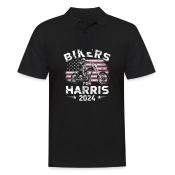 Bikers For Harris Kamala 2024 - Männer Poloshirt - Schwarz - Vorne - Kai (181cm)
