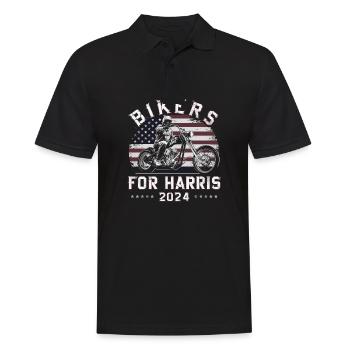 Bikers For Harris Kamala 2024 - Männer Poloshirt - Schwarz - Vorne - Kai (181cm)