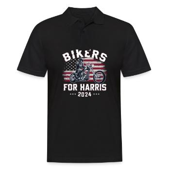 Bikers For Harris Kamala 2024 - Männer Poloshirt - Schwarz - Vorne - Kai (181cm)