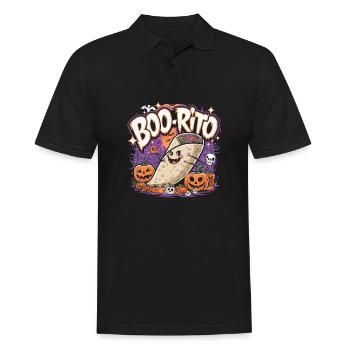 Boo-Rito Halloween Burrito Cute Ghost Pumpkin - Männer Poloshirt - Schwarz - Vorne - Kai (181cm)