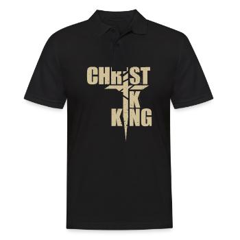Le Christ est roi Foi chrétienne Religieux - Polo Homme - noir - Devant - Kai (181cm)