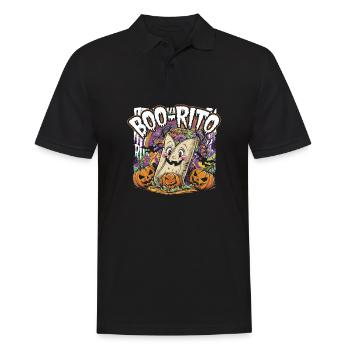 Boo-Rito Halloween Burrito Cute Ghost Pumpkin - Männer Poloshirt - Schwarz - Vorne - Kai (181cm)