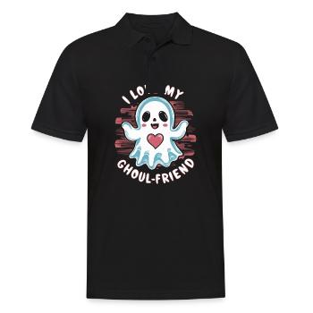 J’aime mon ami goule mignon fantôme Halloween - Polo Homme - noir - Devant - Kai (181cm)