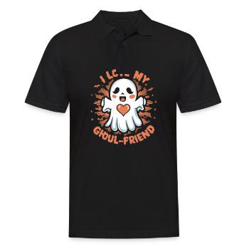 J’aime mon ami goule mignon fantôme Halloween - Polo Homme - noir - Devant - Kai (181cm)