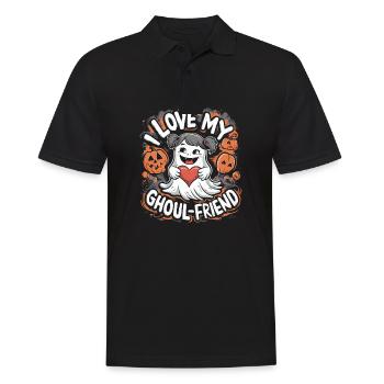 J’aime mon ami goule mignon fantôme Halloween - Polo Homme - noir - Devant - Kai (181cm)