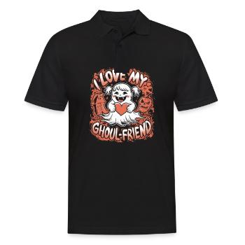 J’aime mon ami goule mignon fantôme Halloween - Polo Homme - noir - Devant - Kai (181cm)