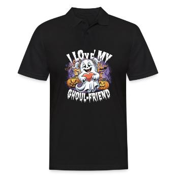 J’aime mon ami goule mignon fantôme Halloween - Polo Homme - noir - Devant - Kai (181cm)