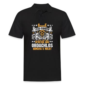 LKW Fahrer Trucker Spruch - Männer Poloshirt - Schwarz - Vorne - Kai (181cm)