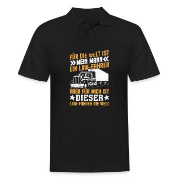 LKW Fahrer Trucker Spruch - Männer Poloshirt - Schwarz - Vorne - Kai (181cm)