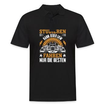 Studieren kann jeder LKW Fahren nur die Besten - Männer Poloshirt - Schwarz - Vorne - Kai (181cm)