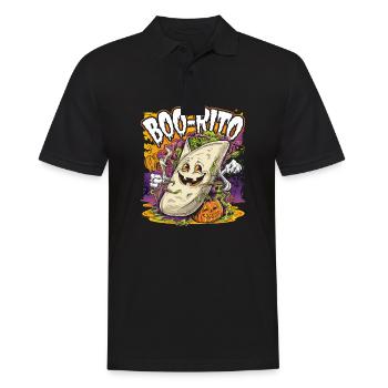 Boo-Rito Halloween Burrito Cute Ghost Pumpkin - Männer Poloshirt - Schwarz - Vorne - Kai (181cm)