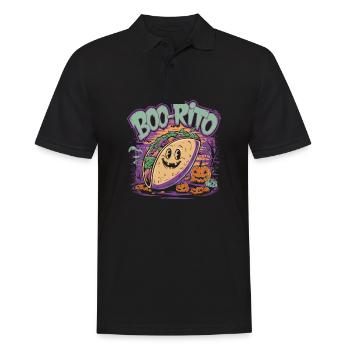 Boo-Rito Halloween Burrito Cute Ghost Pumpkin - Männer Poloshirt - Schwarz - Vorne - Kai (181cm)