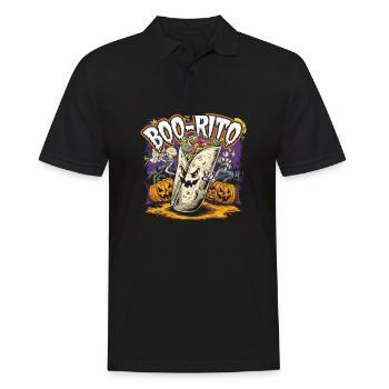 Boo-Rito Burrito d’Halloween Citrouille fantôme mignonne - Polo Homme - noir - Devant - Kai (181cm)