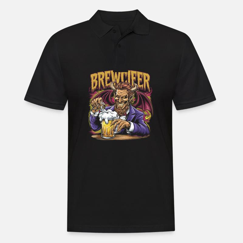 Brewcifer Devil Beer Lover Halloween - Men's Polo Shirt - black