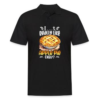 Really like Apple pie thanksgiving applepie lover - Men's Polo Shirt - black - Front - Kai (181cm)