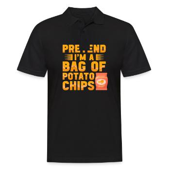 Faites semblant d’être un sac de chips drôle de pomme de terre - Polo Homme - noir - Devant - Kai (181cm)