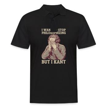 I Want to Stop Philosophizing But I Kant - Funny - Männer Poloshirt - Schwarz - Vorne - Kai (181cm)