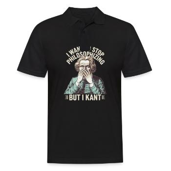 I Want to Stop Philosophizing But I Kant - Funny - Männer Poloshirt - Schwarz - Vorne - Kai (181cm)