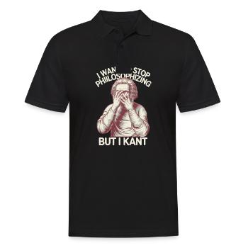 I Want to Stop Philosophizing But I Kant - Funny - Männer Poloshirt - Schwarz - Vorne - Kai (181cm)
