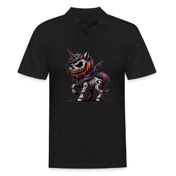 Halloween Licorne Citrouille d’Halloween - Polo Homme - noir - Devant - Kai (181cm)