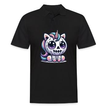 Halloween Licorne Citrouille d’Halloween - Polo Homme - noir - Devant - Kai (181cm)