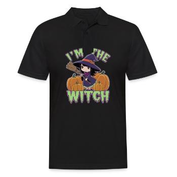 Sorcière d’Halloween Je suis la sorcière Halloween - Polo Homme - noir - Devant - Kai (181cm)