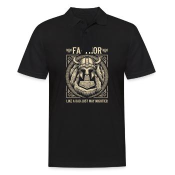 FA-THOR Comme un papa juste bien plus puissant Viking - Polo Homme - noir - Devant - Kai (181cm)