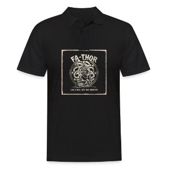 FA-THOR Comme un papa juste bien plus puissant Viking - Polo Homme - noir - Devant - Kai (181cm)