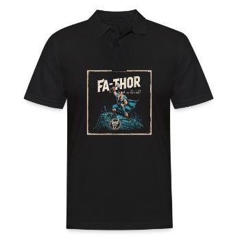 FA-THOR Comme un papa juste bien plus puissant Viking - Polo Homme - noir - Devant - Kai (181cm)