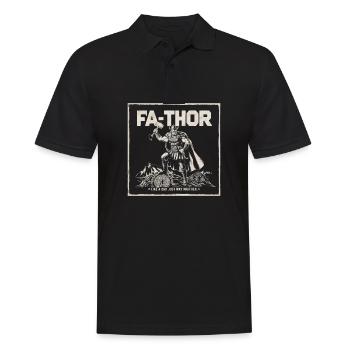 FA-THOR Comme un papa juste bien plus puissant Viking - Polo Homme - noir - Devant - Kai (181cm)