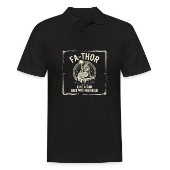FA-THOR Comme un papa juste bien plus puissant Viking - Polo Homme - noir - Devant - Kai (181cm)