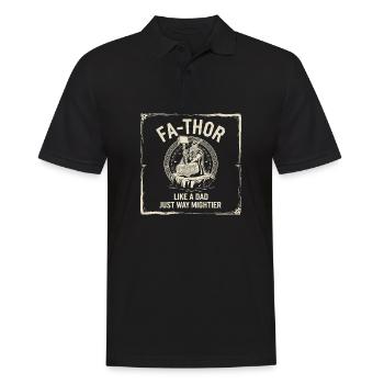 FA-THOR Comme un papa juste bien plus puissant Viking - Polo Homme - noir - Devant - Kai (181cm)