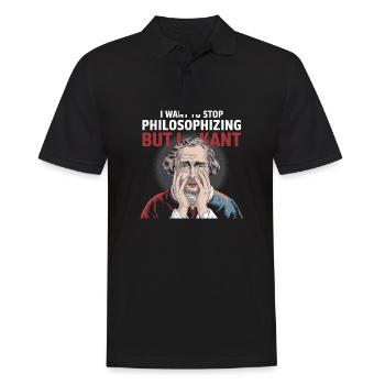 I Want to Stop Philosophizing But I Kant - Funny - Männer Poloshirt - Schwarz - Vorne - Kai (181cm)
