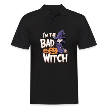 Sorcière d’Halloween Je suis la mauvaise sorcière - Polo Homme - noir - Devant - Kai (181cm)