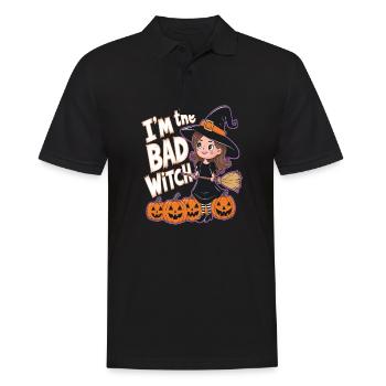 Sorcière d’Halloween Je suis la mauvaise sorcière - Polo Homme - noir - Devant - Kai (181cm)