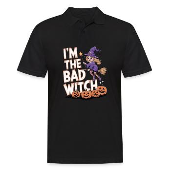 Sorcière d’Halloween Je suis la mauvaise sorcière - Polo Homme - noir - Devant - Kai (181cm)