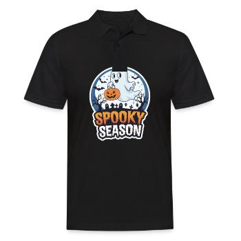 Cute Halloween Ghost Spooky Season Ghost - Männer Poloshirt - Schwarz - Vorne - Kai (181cm)
