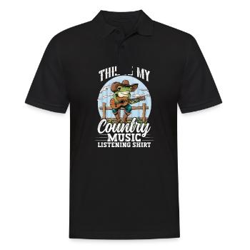 Amateur de musique country, c’est ma musique country - Polo Homme - noir - Devant - Kai (181cm)