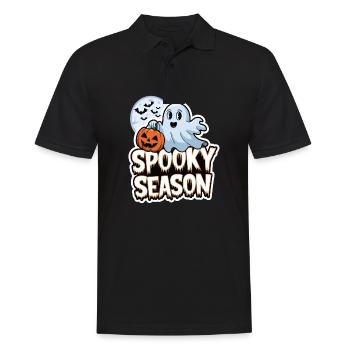 Cute Halloween Ghost Spooky Season Ghost - Männer Poloshirt - Schwarz - Vorne - Kai (181cm)