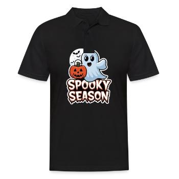 Cute Halloween Ghost Spooky Season Ghost - Männer Poloshirt - Schwarz - Vorne - Kai (181cm)