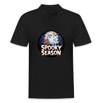 Cute Halloween Ghost Spooky Season Ghost - Männer Poloshirt - Schwarz - Vorne - Kai (181cm)