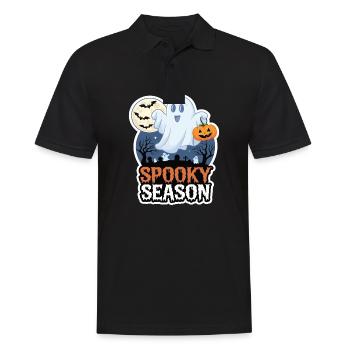 Cute Halloween Ghost Spooky Season Ghost - Männer Poloshirt - Schwarz - Vorne - Kai (181cm)
