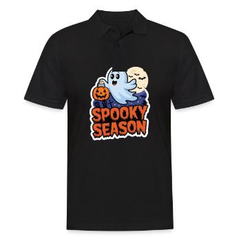 Cute Halloween Ghost Spooky Season Ghost - Männer Poloshirt - Schwarz - Vorne - Kai (181cm)