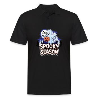 Cute Halloween Ghost Spooky Season Ghost - Männer Poloshirt - Schwarz - Vorne - Kai (181cm)