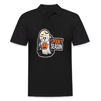 Cute Halloween Ghost Spooky Season Ghost - Männer Poloshirt - Schwarz - Vorne - Kai (181cm)