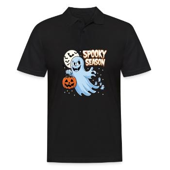 Cute Halloween Ghost Spooky Season Ghost - Männer Poloshirt - Schwarz - Vorne - Kai (181cm)
