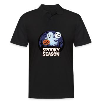 Cute Halloween Ghost Spooky Season Ghost - Männer Poloshirt - Schwarz - Vorne - Kai (181cm)