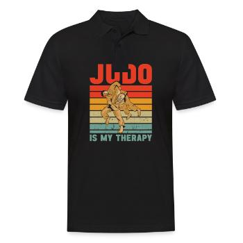 Judo is my therapy retro judoka martial arts judo - Men's Polo Shirt - black - Front - Kai (181cm)