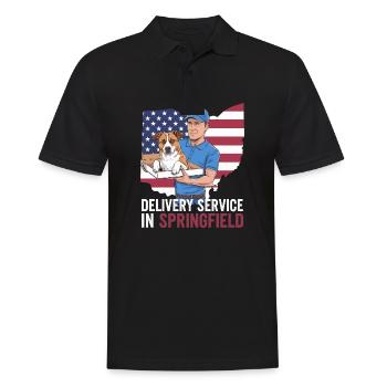 Delivery Service OH Debate  Harris Eating - Männer Poloshirt - Schwarz - Vorne - Kai (181cm)